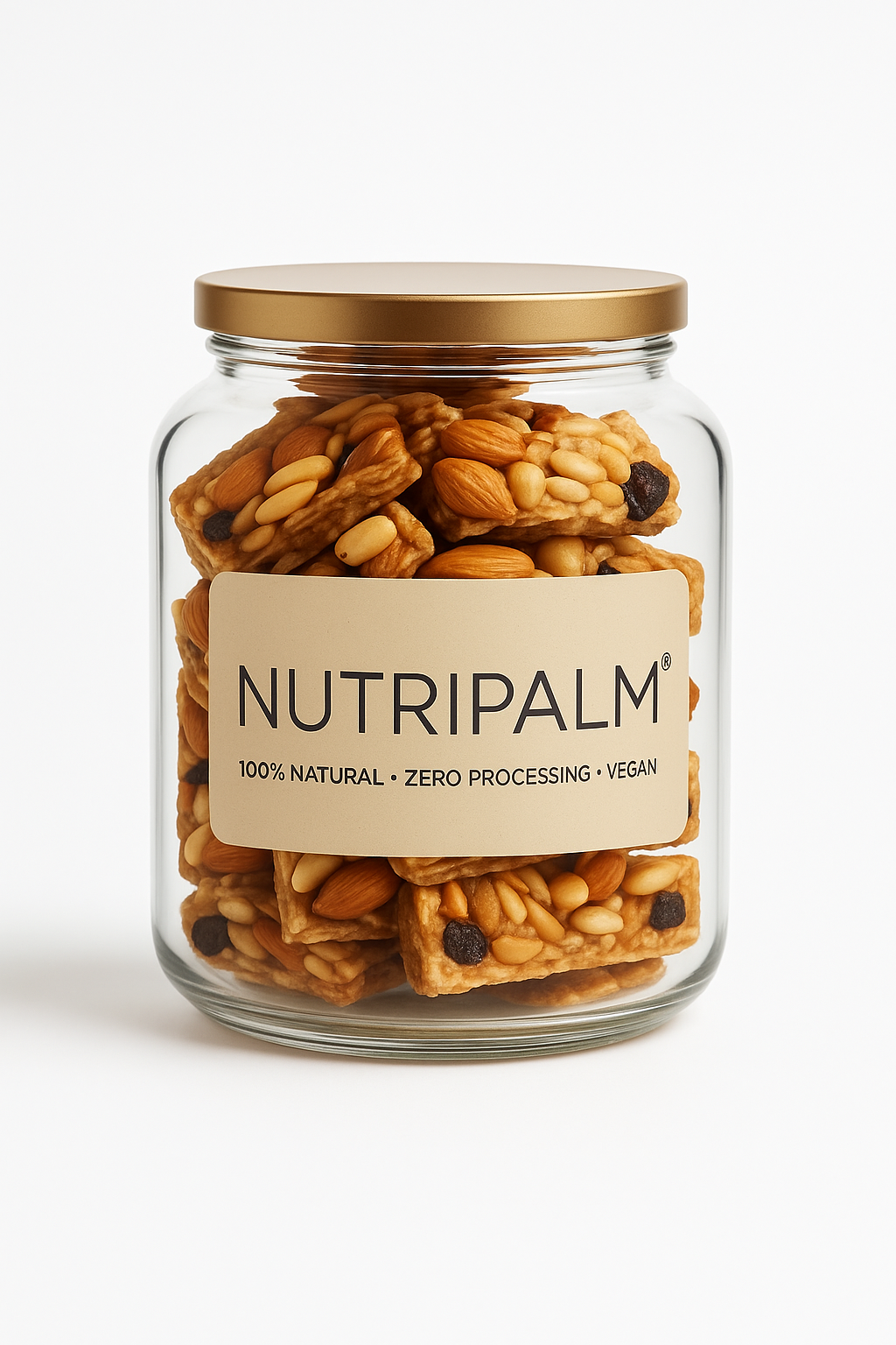 “NutriPalm Dry Fruits Jaggery Granola Bar – healthy granola snack made with dry fruits, oats, seeds, and natural jaggery, no refined sugar.”