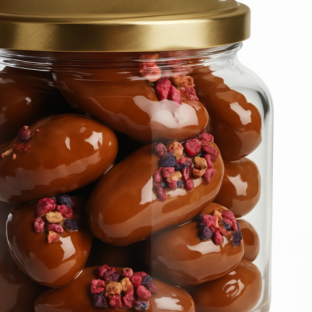 NutriPalm Chocolate Coated Peanut Butter Stuffed Dates – Premium Gourmet Treat with Nuts & Berries