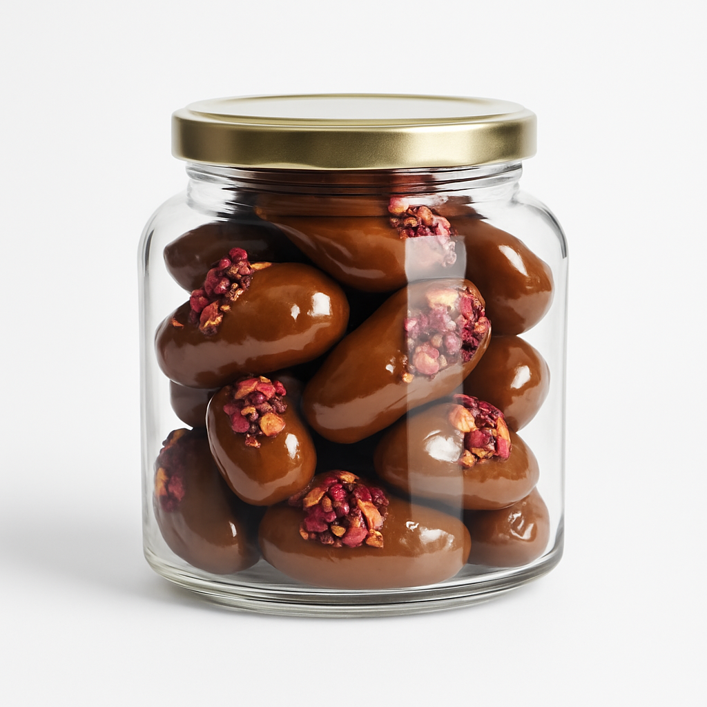 NutriPalm Chocolate Coated Peanut Butter Stuffed Dates – Premium Gourmet Treat with Nuts & Berries