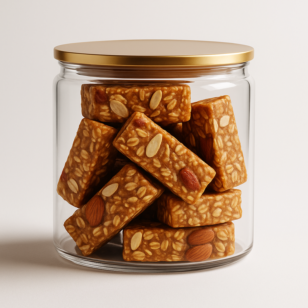 “NutriPalm Dry Fruits Jaggery Granola Bar – healthy granola snack made with dry fruits, oats, seeds, and natural jaggery, no refined sugar.”