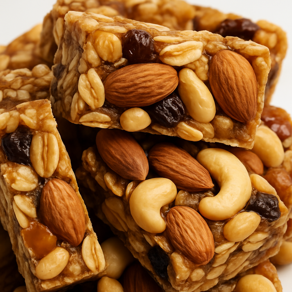 “NutriPalm Dry Fruits Jaggery Granola Bar – healthy granola snack made with dry fruits, oats, seeds, and natural jaggery, no refined sugar.”