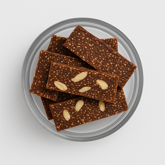 “NutriPalm Fig & Chia Seeds Bar – nutritious snack bar made with sun-dried figs, chia seeds, nuts, and oats for natural sweetness and fiber.”