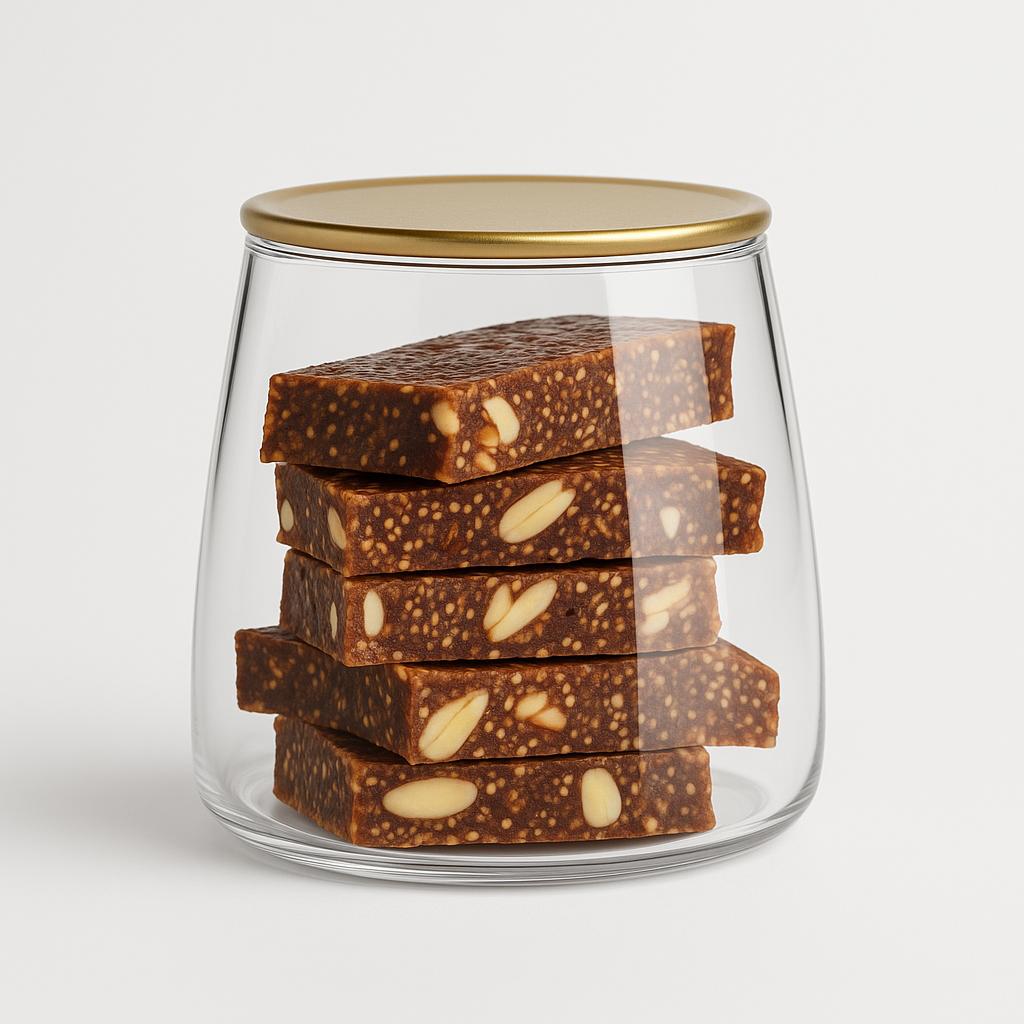 “NutriPalm Fig & Chia Seeds Bar – nutritious snack bar made with sun-dried figs, chia seeds, nuts, and oats for natural sweetness and fiber.”