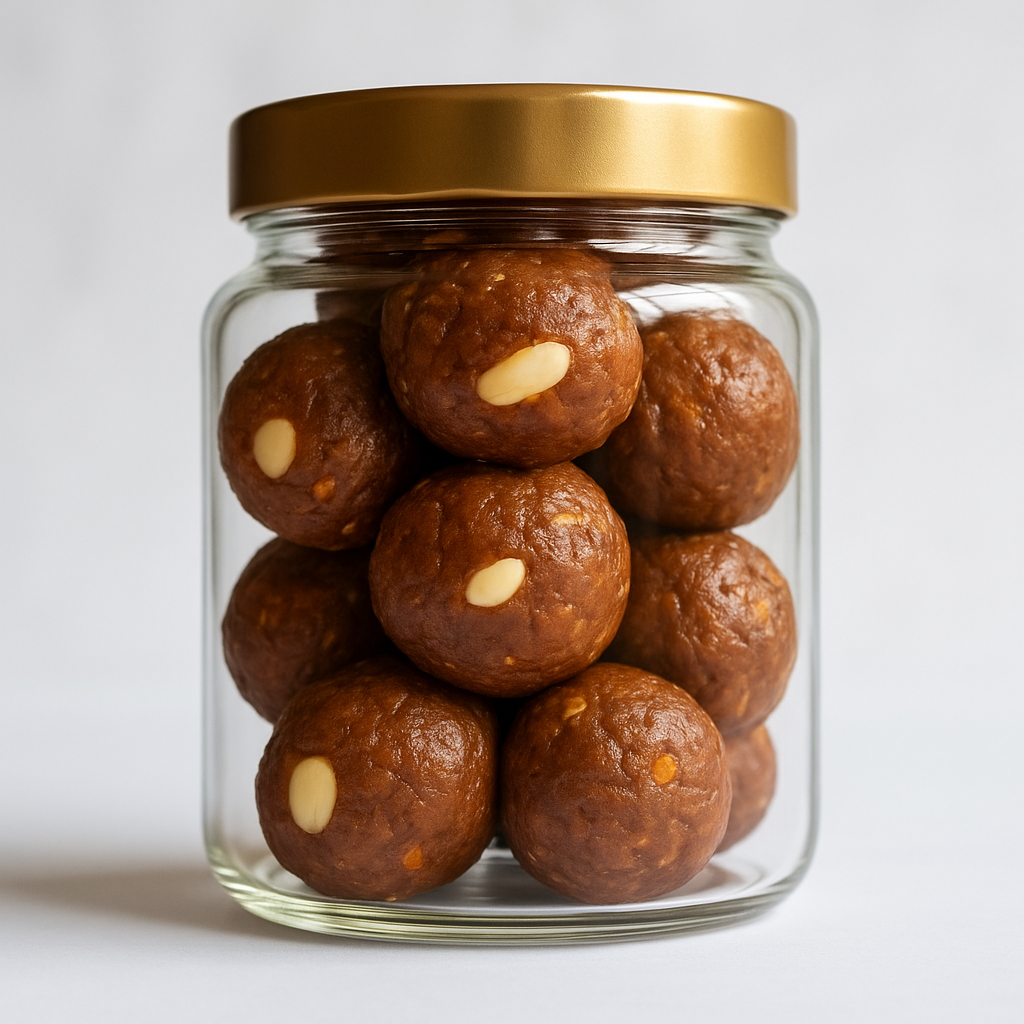 “NutriPalm Cacao Orange Laddoos – healthy chocolate and citrus energy balls made with cacao, orange zest, nuts, and dates.”