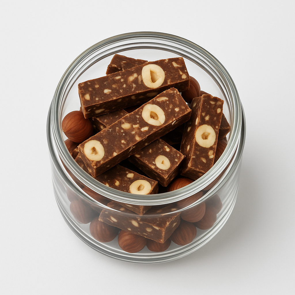 "NutriPalm Hazelnut Mocha Energy Bar – healthy vegan protein bar with hazelnuts, oats, coffee, and dates, perfect for energy and snacking"