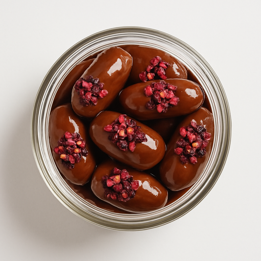 NutriPalm Chocolate Coated Peanut Butter Stuffed Dates – Premium Gourmet Treat with Nuts & Berries