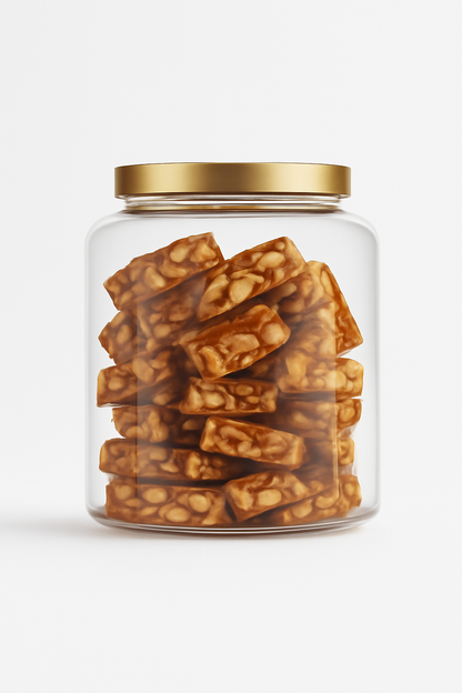 “NutriPalm Peanut Jaggery Crunch Bar – crunchy energy bar made with roasted peanuts and jaggery, a protein-packed healthy snack.”

