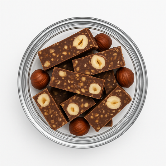 "NutriPalm Hazelnut Mocha Energy Bar – healthy vegan protein bar with hazelnuts, oats, coffee, and dates, perfect for energy and snacking"