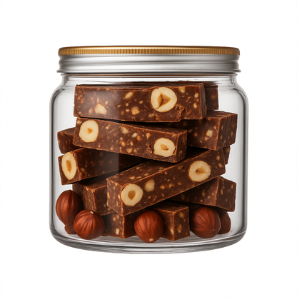 "NutriPalm Hazelnut Mocha Energy Bar – healthy vegan protein bar with hazelnuts, oats, coffee, and dates, perfect for energy and snacking"