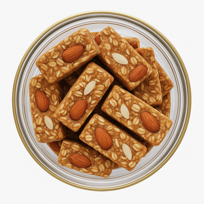 “NutriPalm Dry Fruits Jaggery Granola Bar – healthy granola snack made with dry fruits, oats, seeds, and natural jaggery, no refined sugar.”
